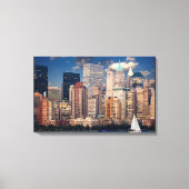 New York City Manhattan Skyline op Night Wall Art Canvas Afdruk (Voorkant)
