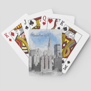 New York City Manhattan Skyline Pokerkaarten