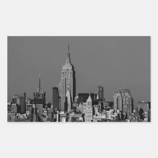 New York City Manhattan Skyline Rechthoekige Sticker (Voorkant)