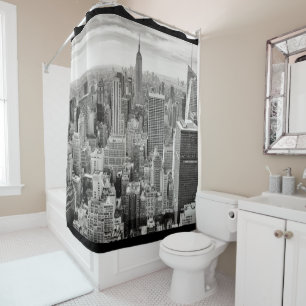 New York City Manhattan Skyline Shower Curtain Douchegordijn