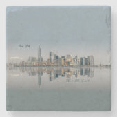 New York City Manhattan Skyline Stenen Onderzetter (Voorkant)