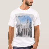New York City Manhattan Skyline T-shirt (Voorkant)