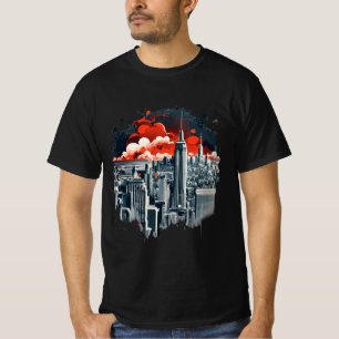 New York City Manhattan skyline T-shirt ontwerp