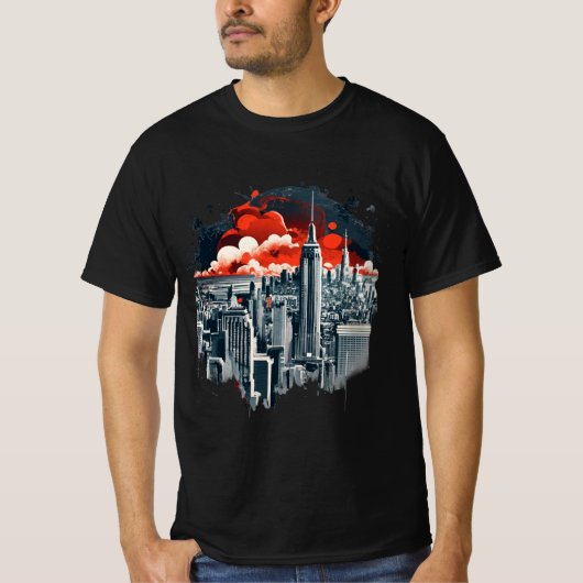 New York City Manhattan skyline T-shirt ontwerp (Voorkant)