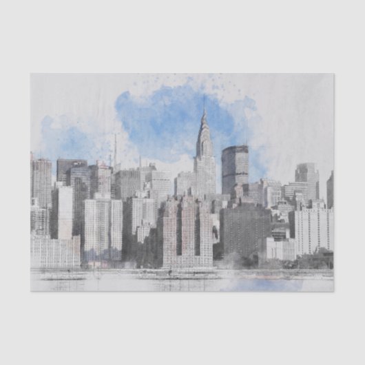 New York City Manhattan Skyline Tissue Paper Tissuepapier (Voorkant)