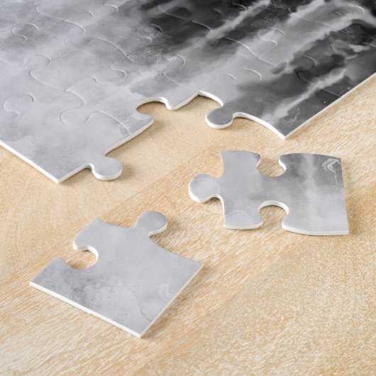 New York City Manhattan Skyline - zwart-wit Legpuzzel (Zijkant)