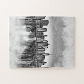 New York City Manhattan Skyline - zwart-wit Legpuzzel (Horizontaal)