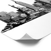 New York City Manhattan Skyline - zwart-wit Poster (Hoek)