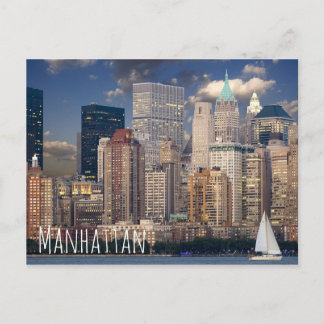New York City Manhattan Skylne in Night Briefkaart