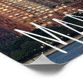 New York City Manhattan Skylne in Night Briefkaart Poster (Hoek)