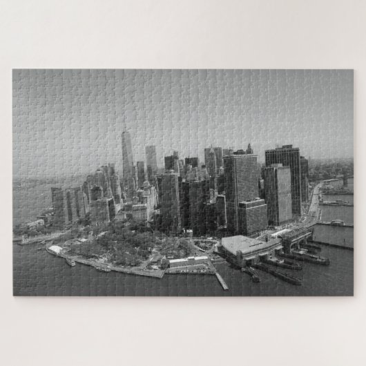 New York City Manhattan Skyscrappers Black White Legpuzzel (Horizontaal)