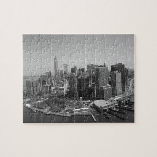New York City Manhattan Skyscrappers Black White Legpuzzel (Horizontaal)