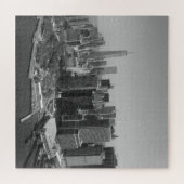 New York City Manhattan Skyscrappers Black White Legpuzzel (Horizontaal)