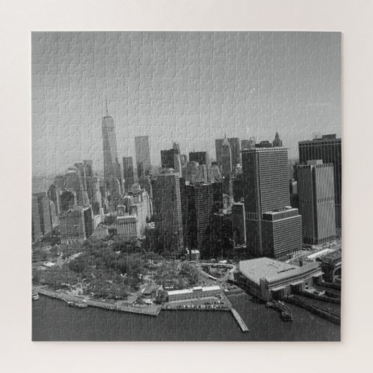 New York City Manhattan Skyscrappers Black White Legpuzzel (Verticaal)