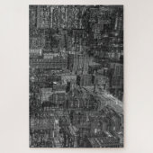 New York City Manhattan Skyscrappers Black White Legpuzzel (Verticaal)