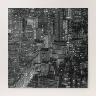 New York City Manhattan Skyscrappers Black White Legpuzzel
