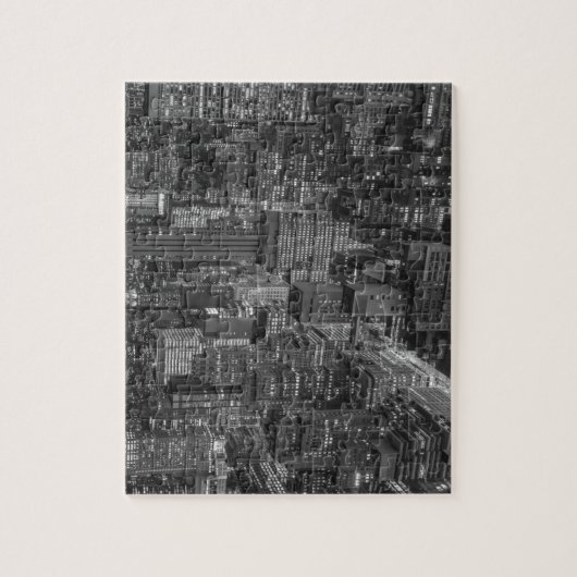 New York City Manhattan Skyscrappers Black White Legpuzzel (Verticaal)