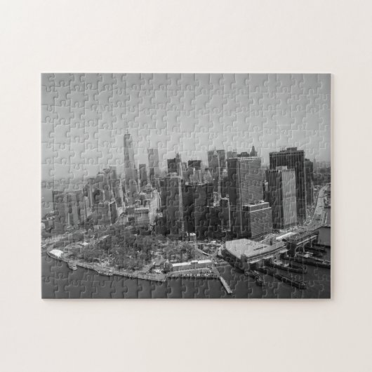 New York City Manhattan Skyscrappers Black White Legpuzzel (Horizontaal)