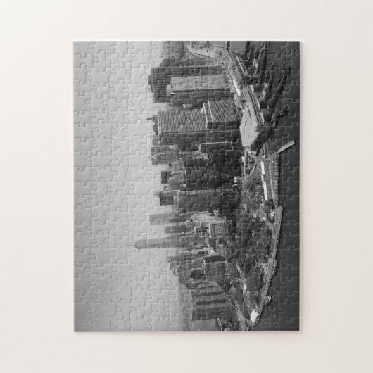 New York City Manhattan Skyscrappers Black White Legpuzzel (Verticaal)