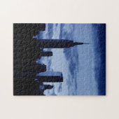 New York City Manhattan Skyscrappers Blue Night Legpuzzel (Horizontaal)