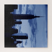 New York City Manhattan Skyscrappers Blue Night Legpuzzel (Horizontaal)