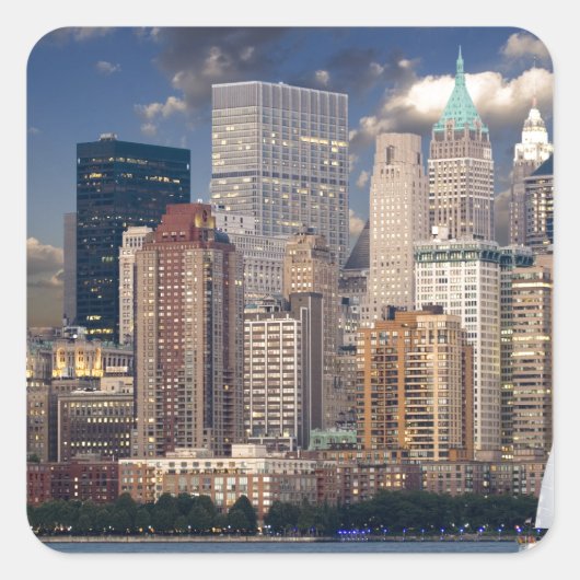 New York City Manhattan Vierkante Sticker (Voorkant)