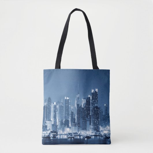New-York City Manhattan Winter Night Skyline Tote Bag (Voorkant)
