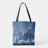 New-York City Manhattan Winter Night Skyline Tote Bag (Achterkant)