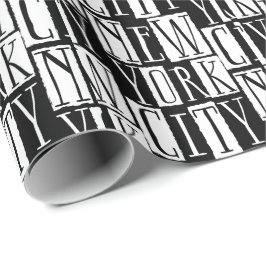 New York City Manhattan Zwart-wit Deco Chic Cadeaupapier