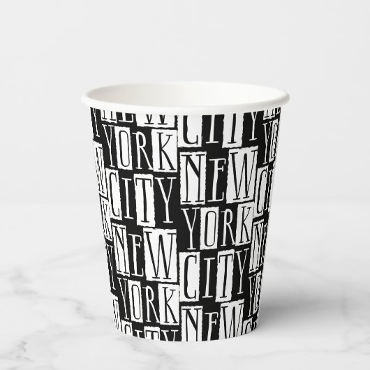 New York City Manhattan Zwart-wit Deco Chic Papieren Bekers (Achterkant)