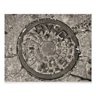 New York City Manhole Hoesje Foto Afdruk