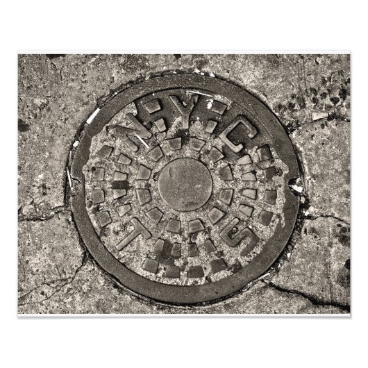 New York City Manhole Hoesje Foto Afdruk (Voorkant)