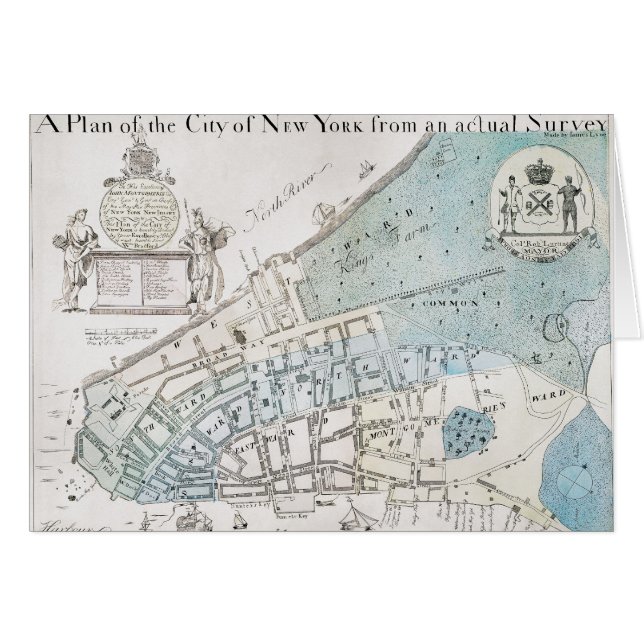 New York City Map, 1728 (Voorkant Horizontaal)