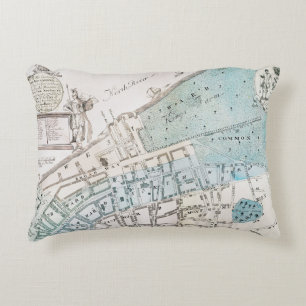 New York City Map, 1728 Decoratief Kussen