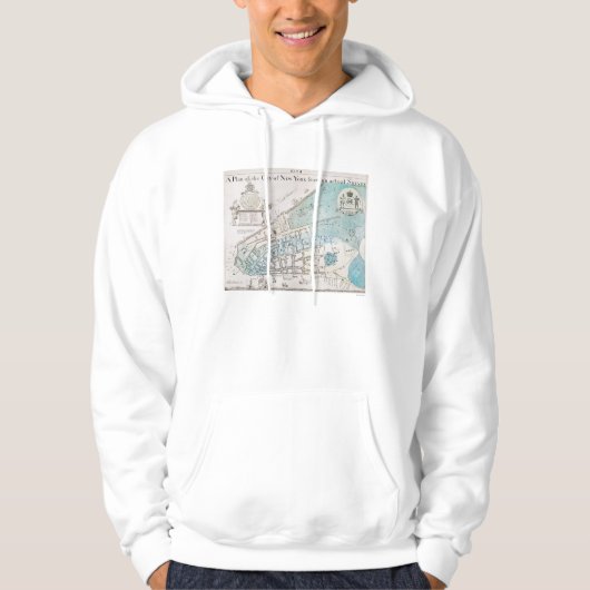 New York City Map, 1728 Hoodie (Voorkant)