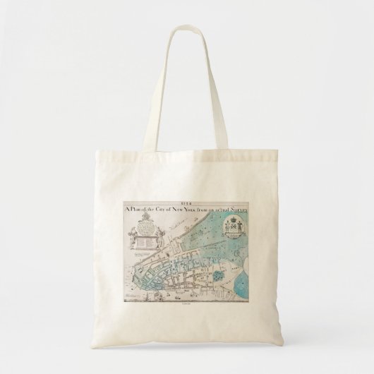 New York City Map, 1728 Tote Bag (Voorkant)