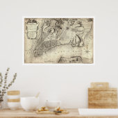 New York City Map 1776 Poster (Keuken)