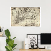 New York City Map 1776 Poster (Thuiskantoor)