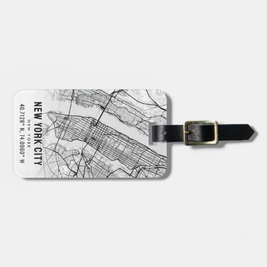 New York City Map | BAGAGELABEL (Voorkant horizontaal)