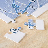 New York City Map (blauw) Legpuzzel (Zijkant)