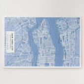 New York City Map (blauw) Legpuzzel (Horizontaal)