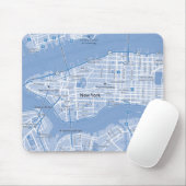 New York City Map (blauw) Muismat (Met muis)