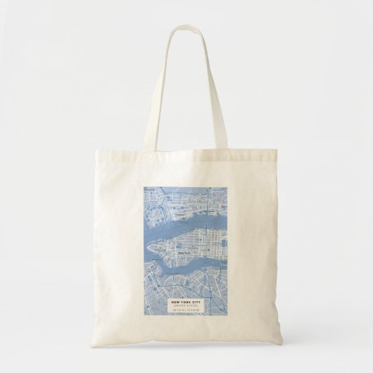 New York City Map (blauw) Tote Bag (Voorkant)