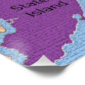 New York City Map Boroughs Labels Glossy Poster (Hoek)