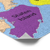 New York City Map Boroughs Labels Poster (Hoek)