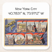 New York City Map Coordinates  Style Kartonnen Onderzetters (Voorkant)