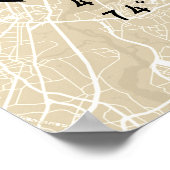 New York City Map Custom Coordinates | Beige Poster (Hoek)