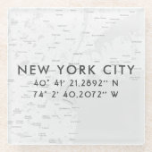 New York City Map Custom Coordinates Glazen Onderzetter (Voorkant)