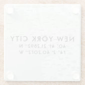 New York City Map Custom Coordinates Glazen Onderzetter (Achterkant)