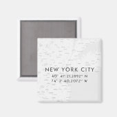 New York City Map Custom Coordinates | Lichtgrijs Magneet (Voorkant / Achterkant)